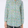 Camicia da donna over Brigitte in cotone con stampa fiori