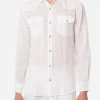 Camicia da uomo in lino bianco