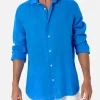 Camicia da uomo in lino bluette acquerello Pamplona