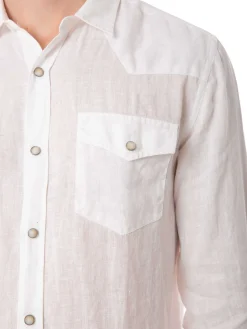 Camicia da uomo in lino bianco