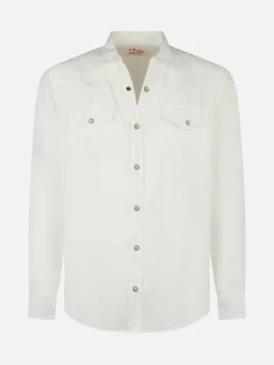 Camicia da uomo in lino bianco