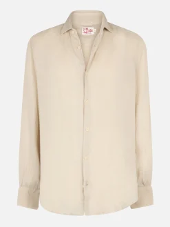 Camicia da uomo in lino bianco sporco Pamplona