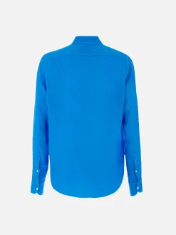 Camicia da uomo in lino bluette acquerello Pamplona