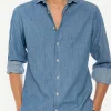 Camicia da uomo Pamplona in cotone denim blu