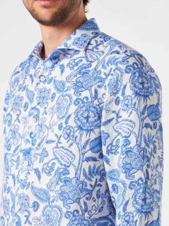 Camicia da uomo Pamplona in lino con stampa fiori