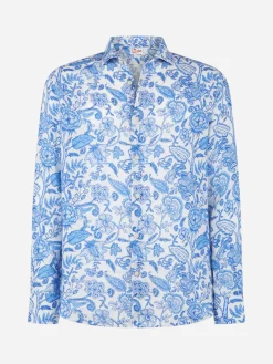 Camicia da uomo Pamplona in lino con stampa fiori