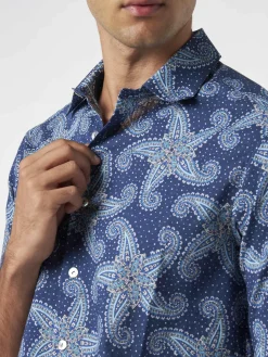 Camicia da uomo Sikelia in mussola di cotone con stampa stelle paisley