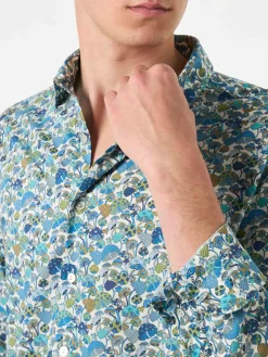 Camicia da uomo Sikelia in mussola di cotone con stampa funghi | EDIZIONE SPECIALE LIBERTY