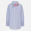 Camicia over da bambina in seersucker con stampa rigata Mini Brigitte