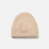 Cappello da uomo in cashmere Wengen a coste beige