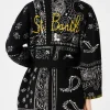 Cappotto da donna bandana con cintura e ricamo St. Barth