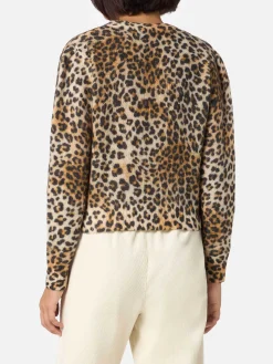 Cardigan da donna Lyza leopardo sabbia
