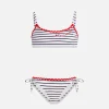 Costume bikini da bambina con ricamo Panarea