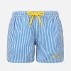Costume da bagno da bambino di media lunghezza a righe in seersucker Patmos Jr