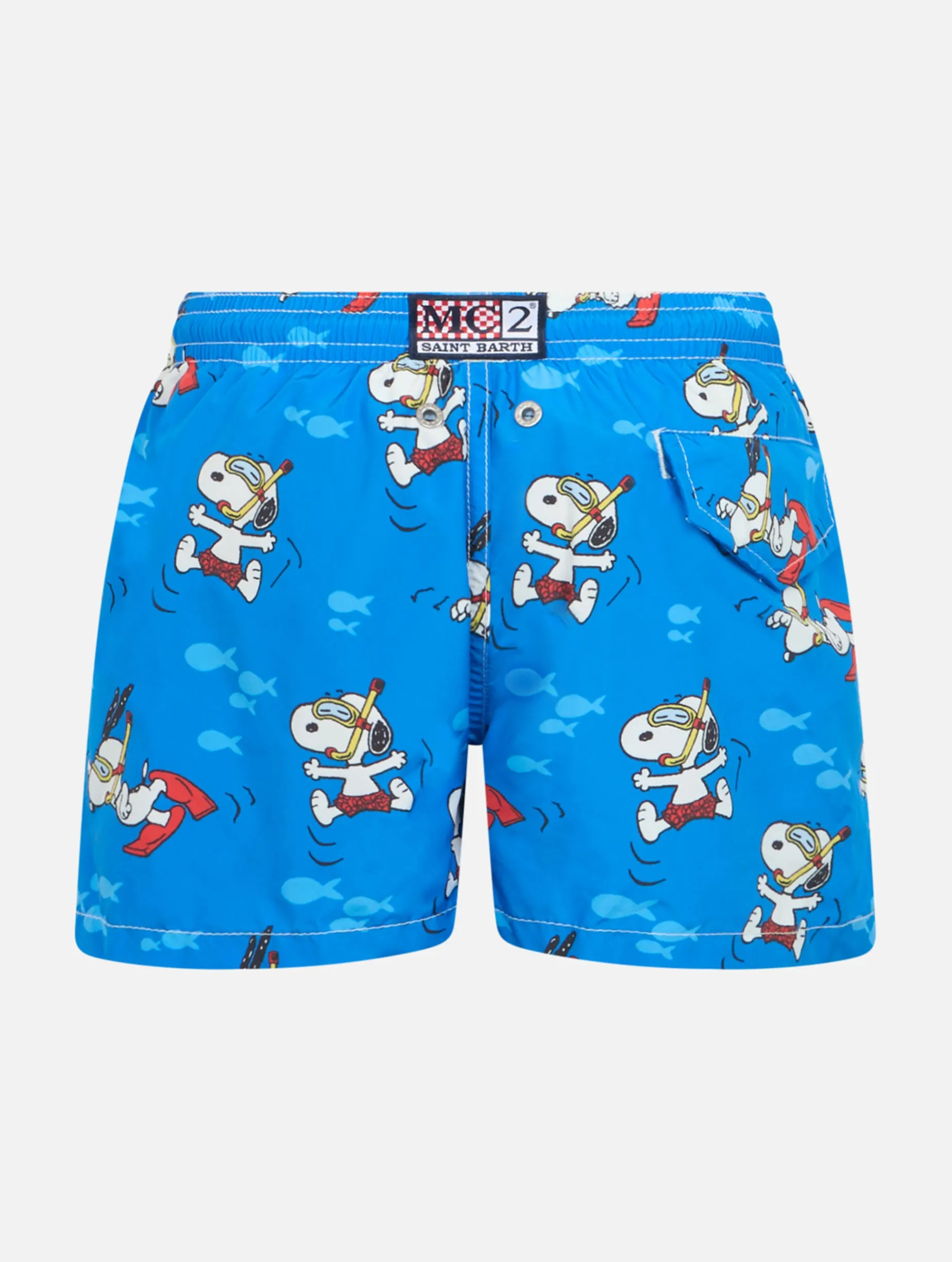 Costume da bagno da bambino in tessuto leggero Jean Lighting con stampa Snoopy | ARACHIDI SNOOPY