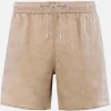 Costume da bagno da uomo di media lunghezza Gustavia in lino beige