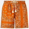Costume da bagno da uomo con stampa bandana arancione