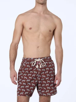 Costume da bagno da uomo in tessuto leggero Lighting 70 con stampa micro ghetta