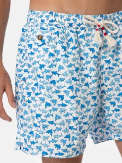 Costume da bagno da uomo in tessuto leggero Lighting 70 con stampa squali