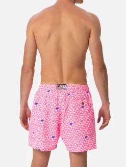 Costume da bagno da uomo in tessuto leggero Lighting Micro Fantasy con stampa palme