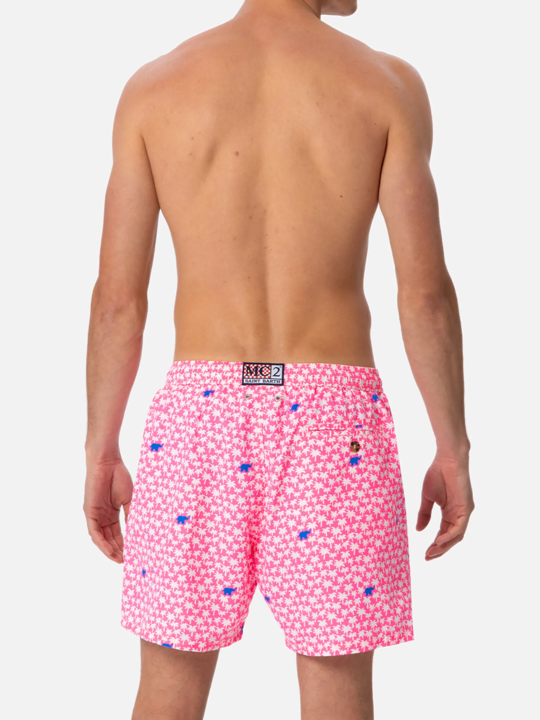 Costume da bagno da uomo in tessuto leggero Lighting Micro Fantasy con stampa palme