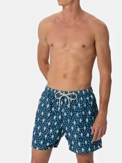 Costume da bagno da uomo in tessuto leggero Lighting Micro Fantasy con stampa orologi