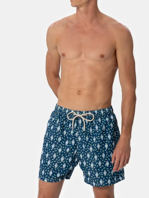 Costume da bagno da uomo in tessuto leggero Lighting Micro Fantasy con stampa orologi