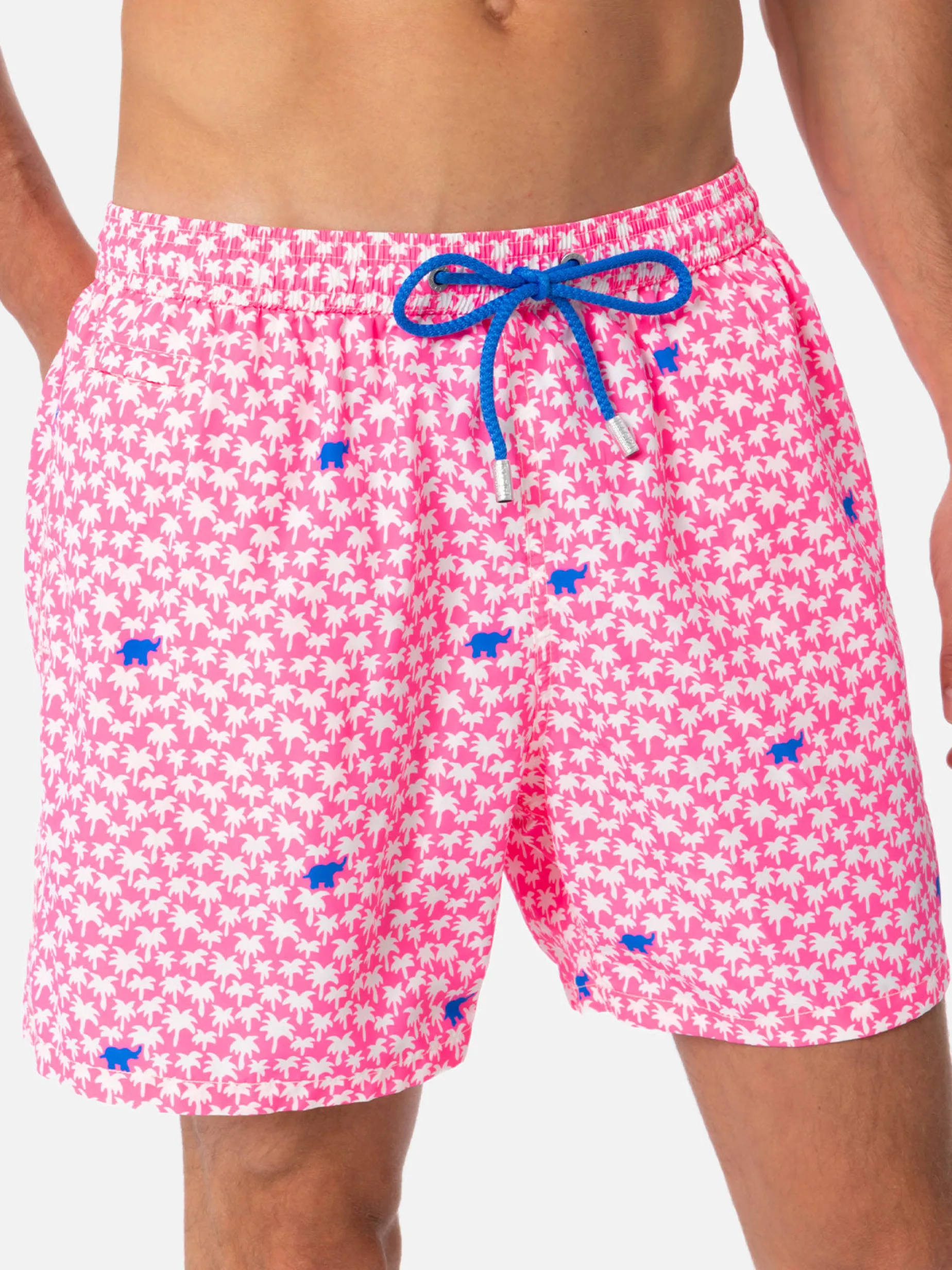 Costume da bagno da uomo in tessuto leggero Lighting Micro Fantasy con stampa palme