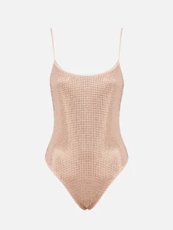 Costume intero da donna chiaro Cecille con strass