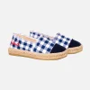 Espadrillas in canvas stampa vichy con ricamo