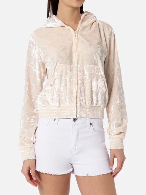 Felpa con zip da donna in ciniglia Jasmine