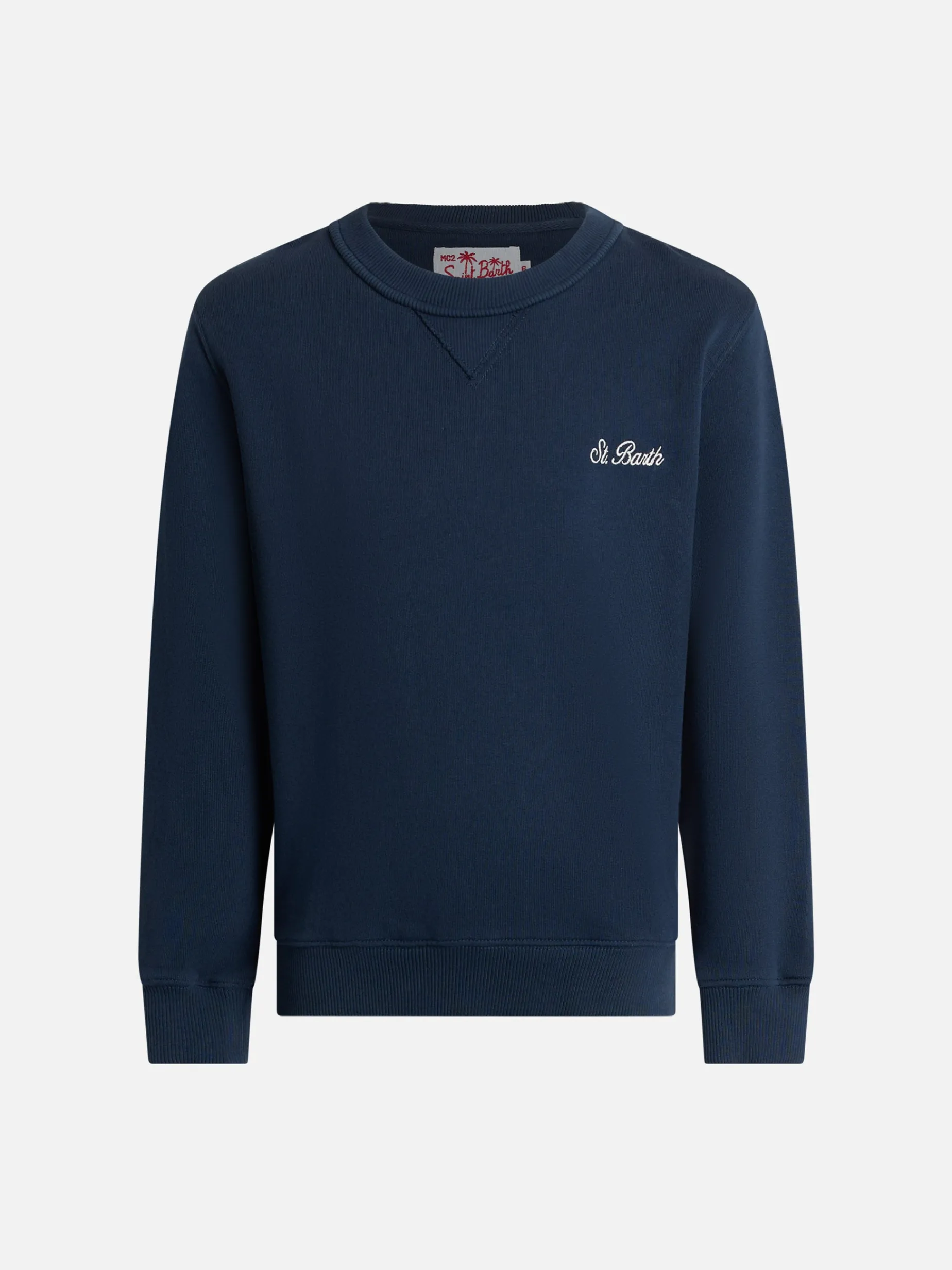 Felpa da bambino girocollo in cotone felpato Cooper Jr con ricami