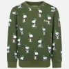 Felpa da bambino girocollo verde con stampa Snoopy | EDIZIONE SPECIALE SNOOPY PEANUTS™