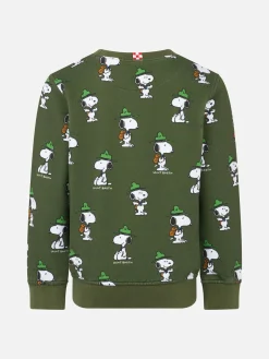 Felpa da bambino girocollo verde con stampa Snoopy | EDIZIONE SPECIALE SNOOPY PEANUTS™