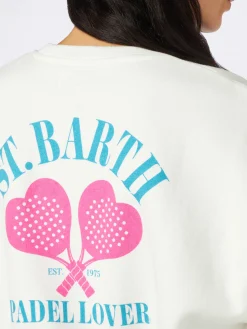 Felpa da donna in felpa con stampa amante del padel St. Barth