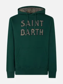 Felpa da uomo verde con patch Saint Barth