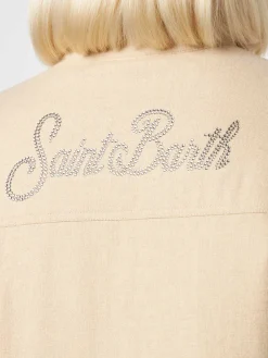Giacca da donna in lana con stampa strass Saint Barth