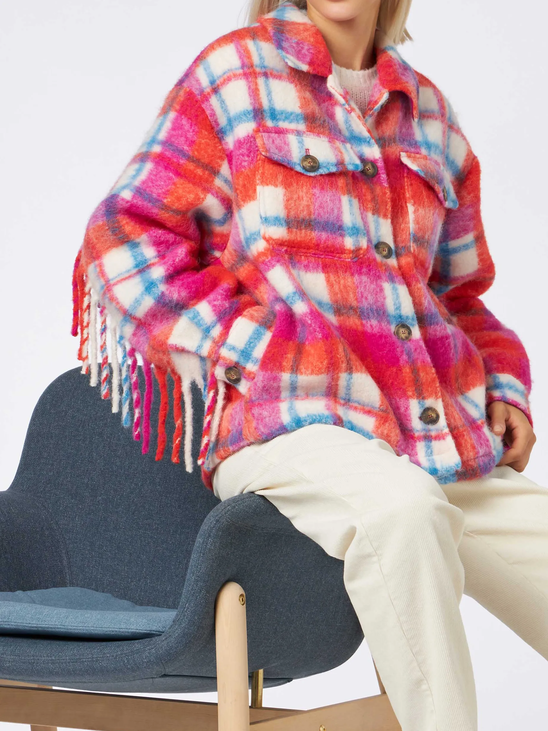 Giacca da donna overshirt con frange