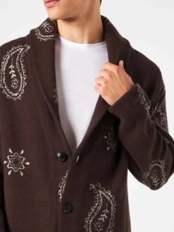 Giacca da uomo in maglia con stampa Paisley