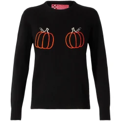 Maglia da donna con ricamo zucche