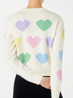 Maglia da donna con stampa cuori e ricamo I'm in Love