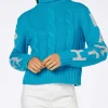 Maglia da donna intrecciata a collo alto con stampa jacquard Saint Barth