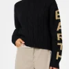 Maglia da donna intrecciata a collo alto con stampa jacquard Saint Barth