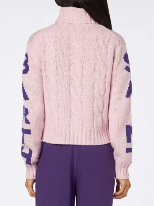 Maglia da donna intrecciata a collo alto con stampa jacquard Saint Barth