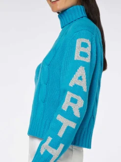 Maglia da donna intrecciata a collo alto con stampa jacquard Saint Barth