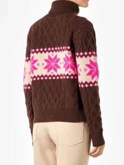 Maglia da donna mezzo collo alto con scritta Sun Moritz