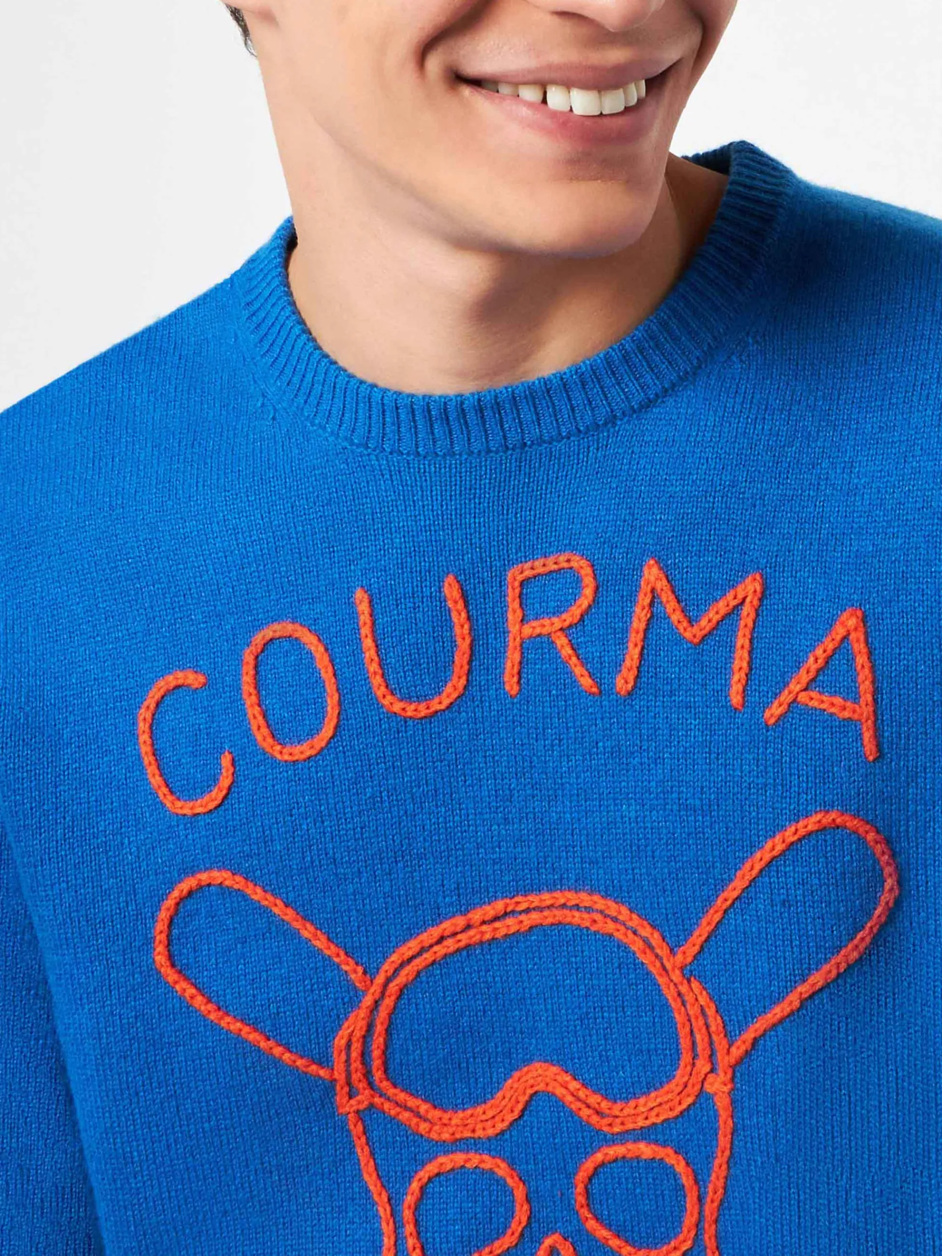 Maglia da uomo blu con ricamo Courma Pirates