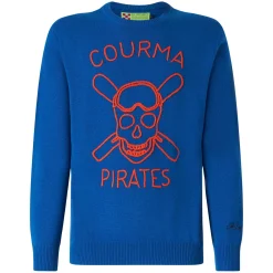 Maglia da uomo blu con ricamo Courma Pirates