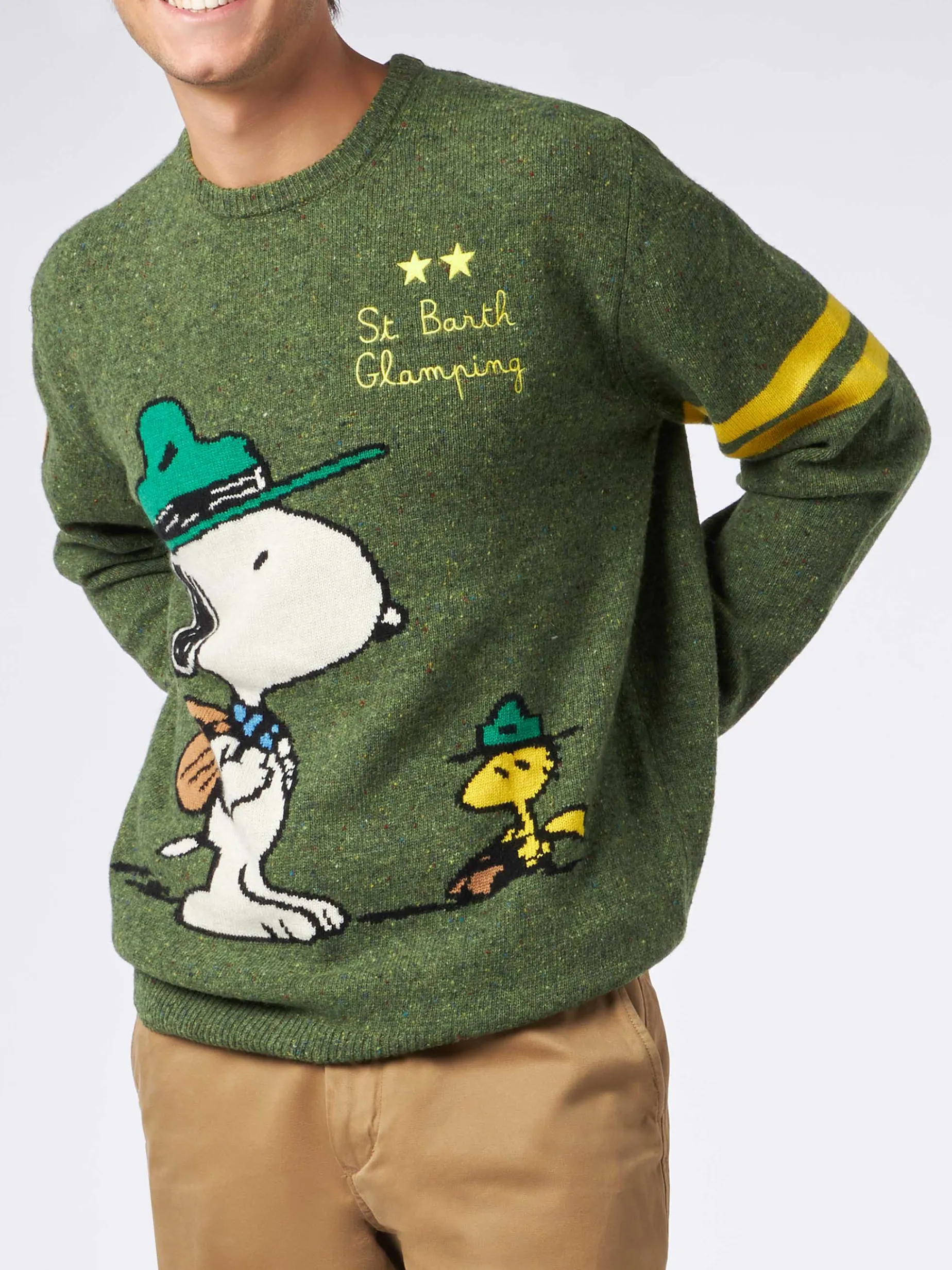 Maglia da uomo donegal girocollo con stampa jacquard Snoopy | SNOOPY - EDIZIONE SPECIALE ©PEANUTS