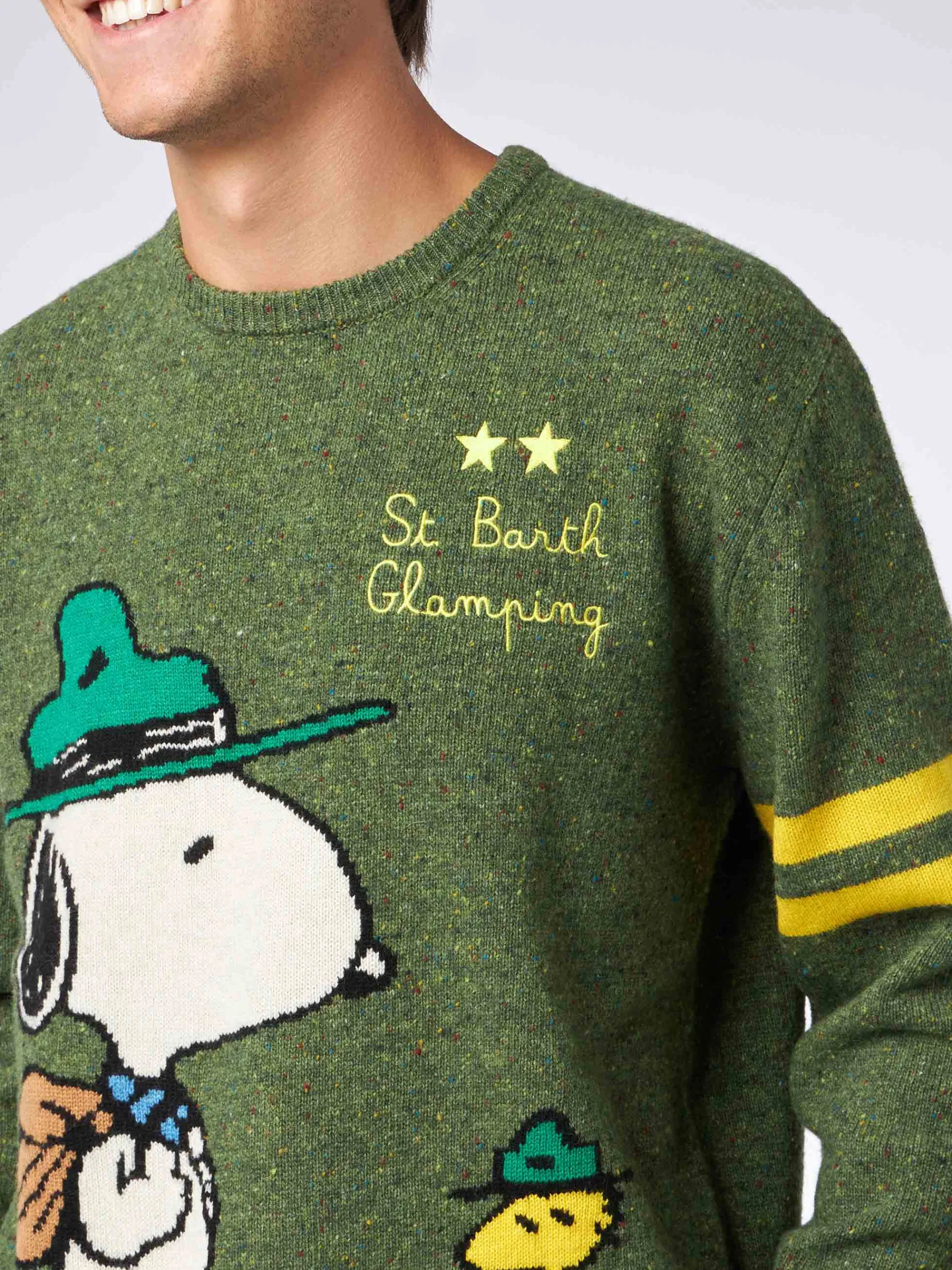Maglia da uomo donegal girocollo con stampa jacquard Snoopy | SNOOPY - EDIZIONE SPECIALE ©PEANUTS
